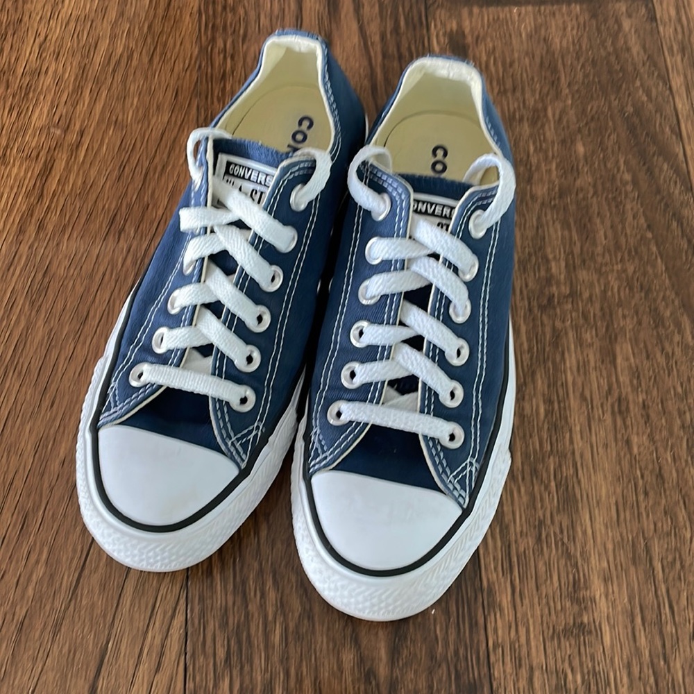 Converse Navy Blue Low Top Sneakers with White Accents